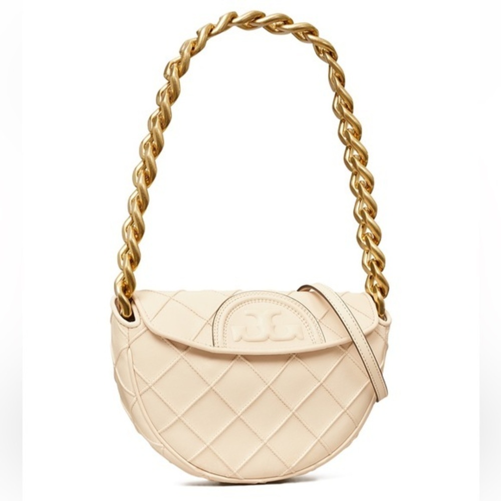 New Tory Burch Mini Fleming Crescent Bag